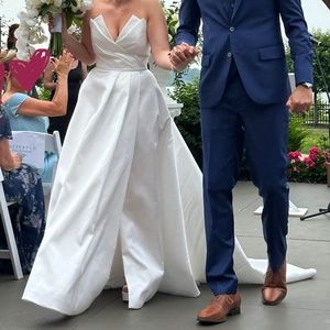 Suzanne Neville Penny - modern classic wedding gown in silk mikado